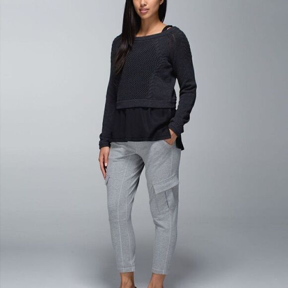 lululemon athletica Sweaters - Lululemon Be Present Pullover Top Sweater Heathered Black 4